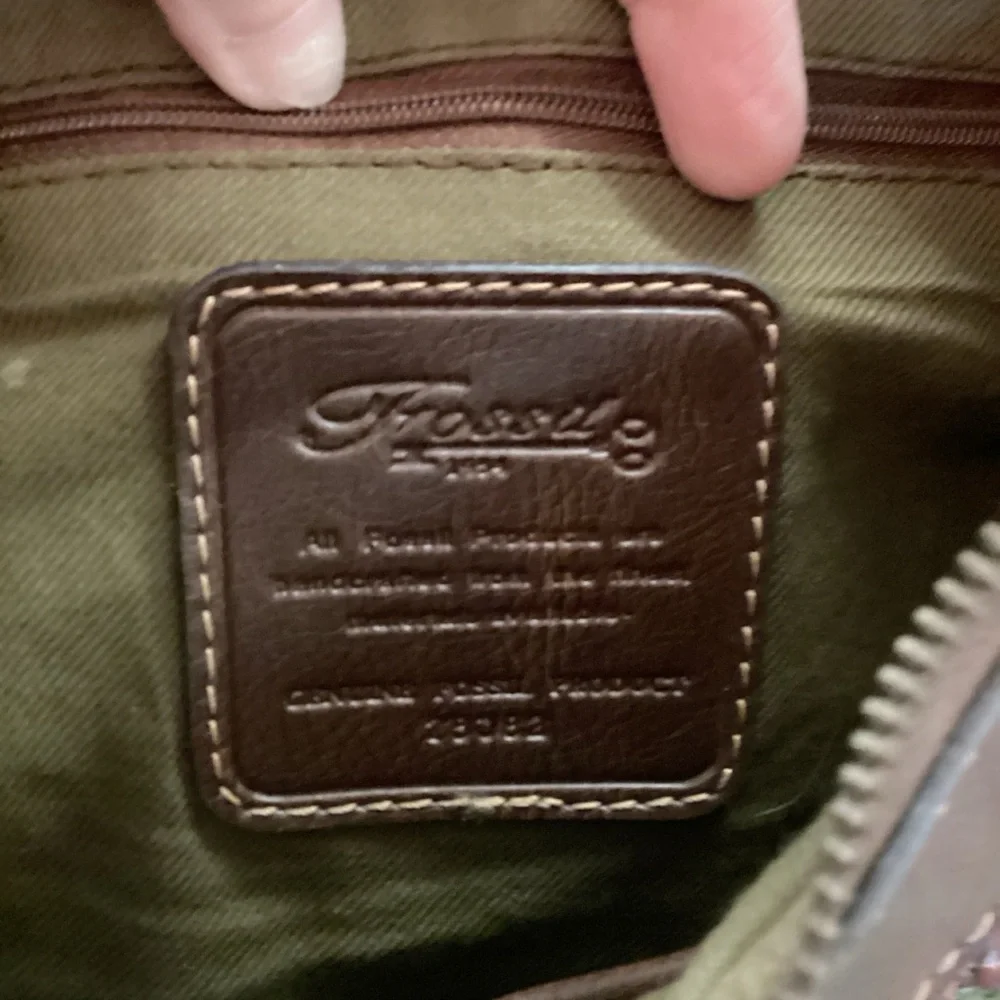 Fossil Multicolor‎ Straw Shoulder Bag with Brown Trim - Picture 4 of 5